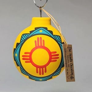 New Mexico Southwest Ornament Yellow with Zia SOLD INDIVIDUALLY