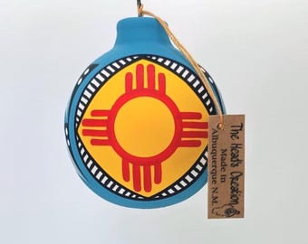 New Mexico Southwest Ornament Turquoise Zia SOLD INDIVIDUALLY