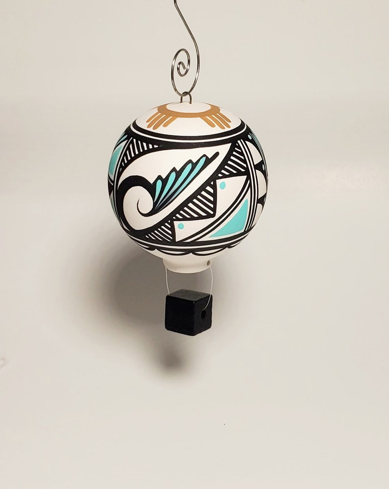 New Mexico Hot Air Balloon Ornament Turquoise with Zia SOLD INDIVIDUALLY