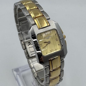 Vintage Swiss Azzaro Watch – Gold & Silver Two-Tone Luxury Timepiece