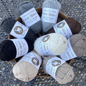 Classic Alpaca Yarn, DK Weight, 110 Yards, Natural Colors Collection