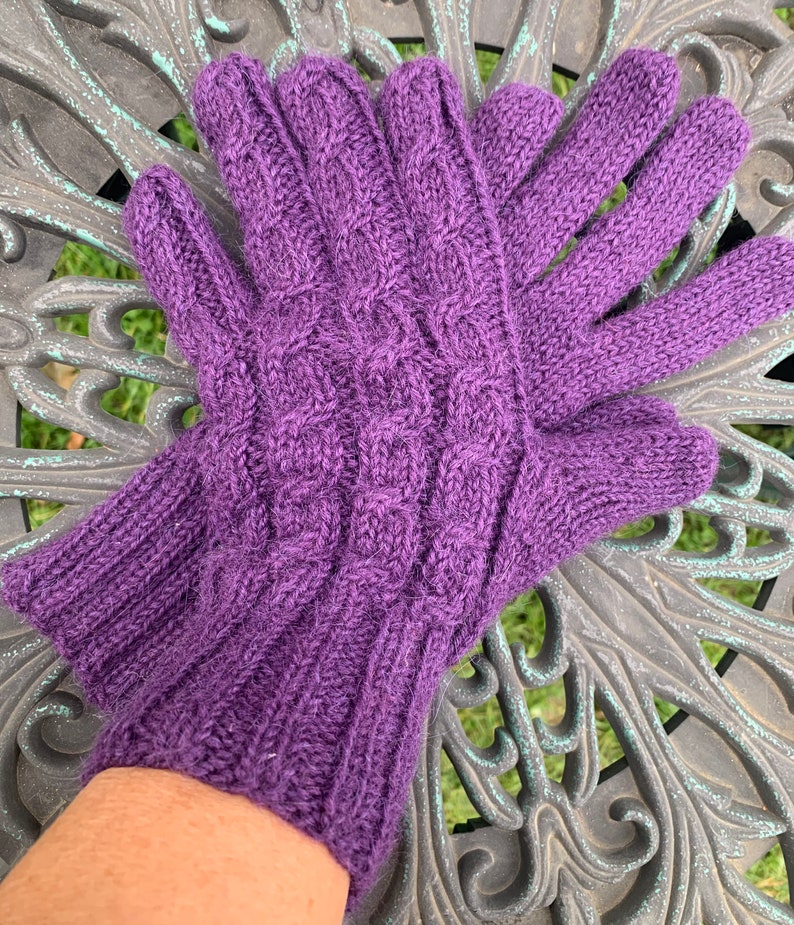 100% Alpaca Gloves, Ready to Ship Purple