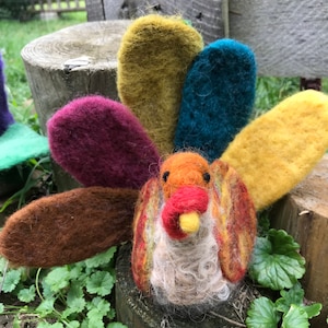 Needle Felted Thanksgiving Turkey Decoration