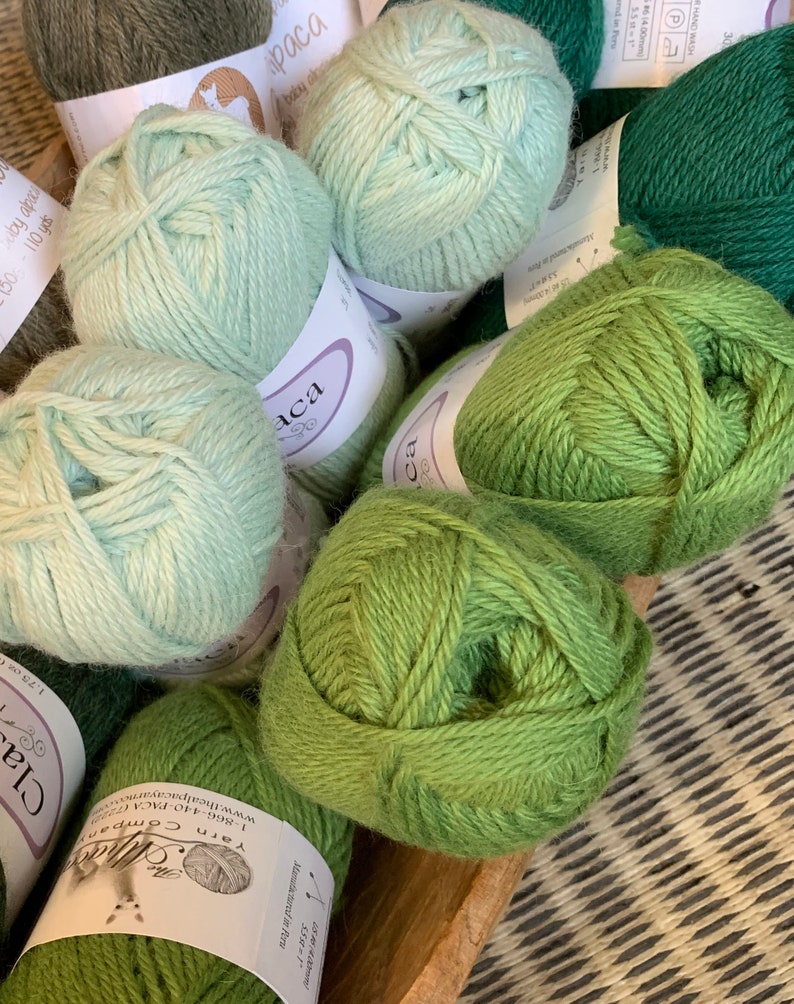 Classic Alpaca Yarn, DK Weight, Collection of Greens, 110 Yards image 7