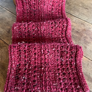 Alpaca Tweed Buttoned Cowl, Neck Warmer, Infinity Scarf, Hand Crocheted Alpaca Scarf, Fion Dearg