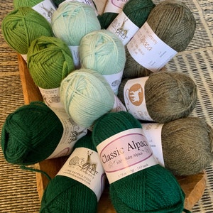 classic alpaca yarn greens