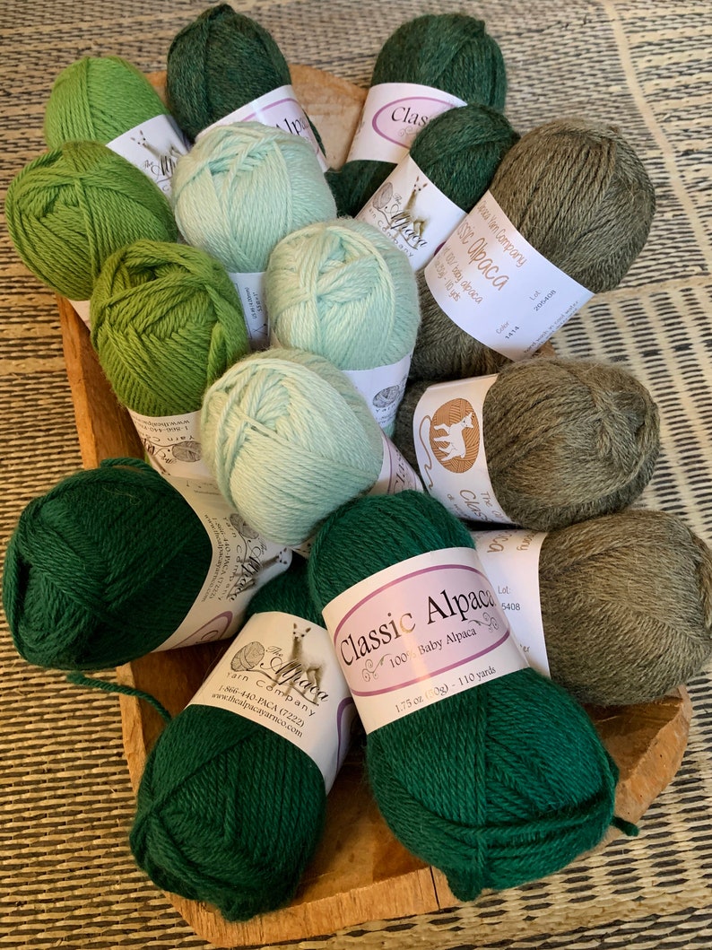 classic alpaca yarn greens