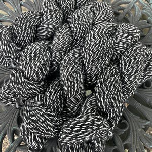 Barberpole Alpaca Yarn, Natural Striped Yarn, Worsted Weight Three Ply 100% Alpaca Yarn, &quot;Amelia and Derecho&quot;