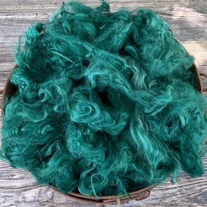 Hand Dyed Suri Alpaca Fiber: Lucerne Teal, 4&quot; Locks
