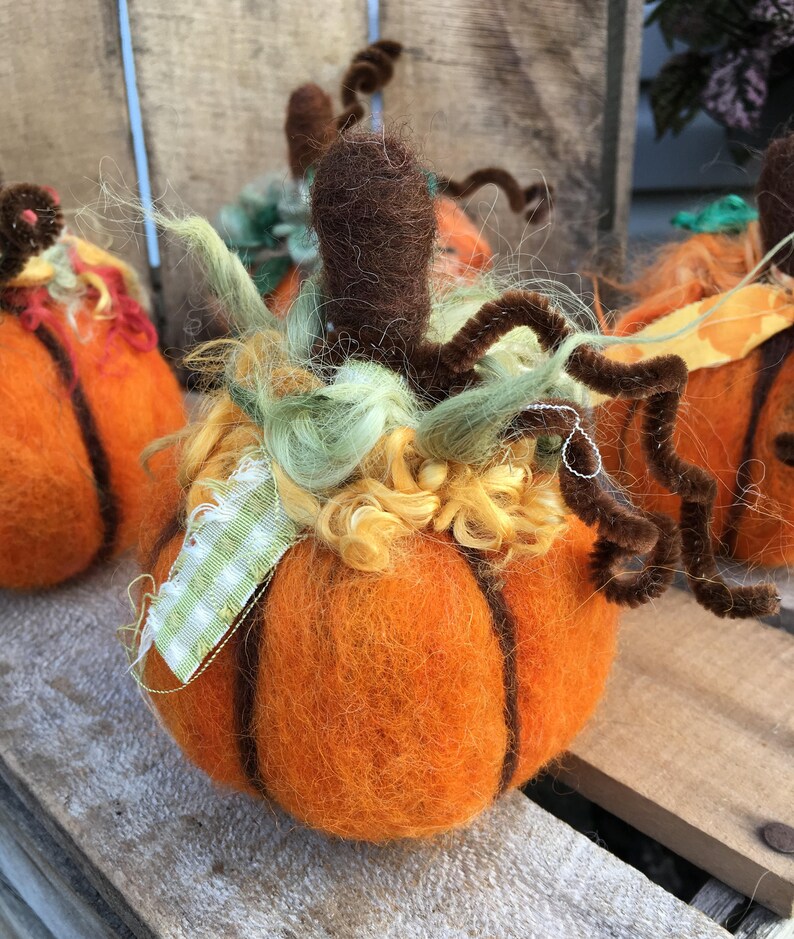 Pumpkin Felting Kit Needle Felting Kit Halloween Kit Etsy