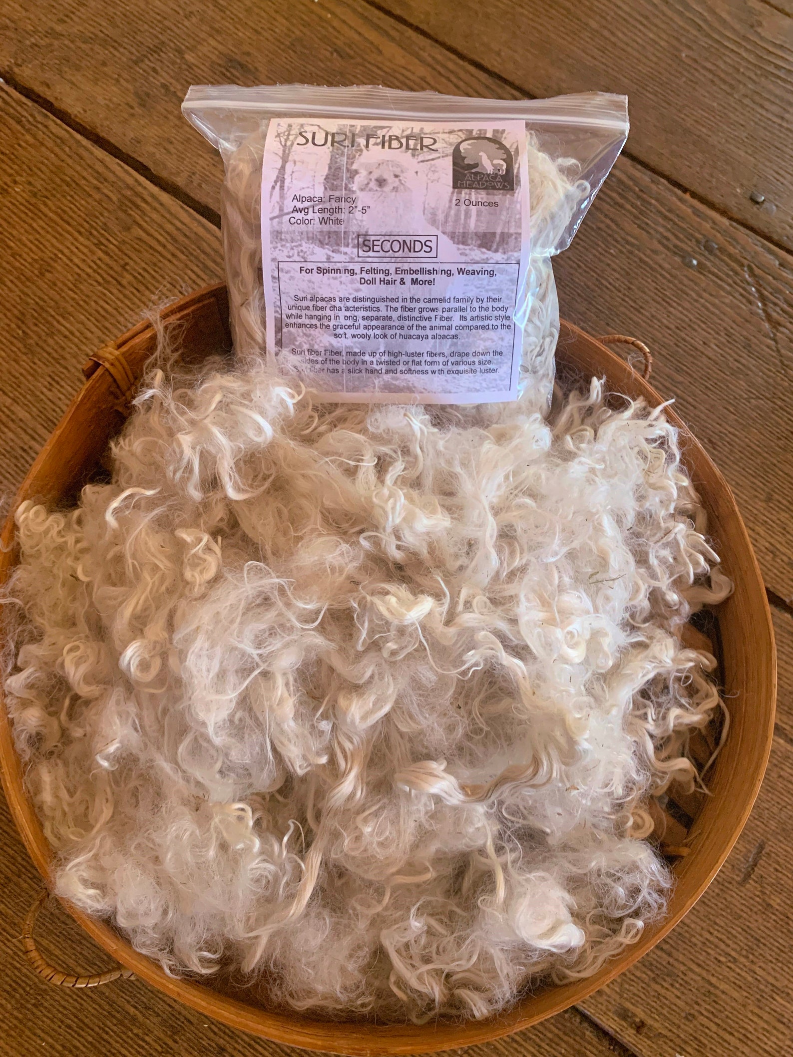 Suri Alpaca Fiber Seconds Natural White Fancy Etsy