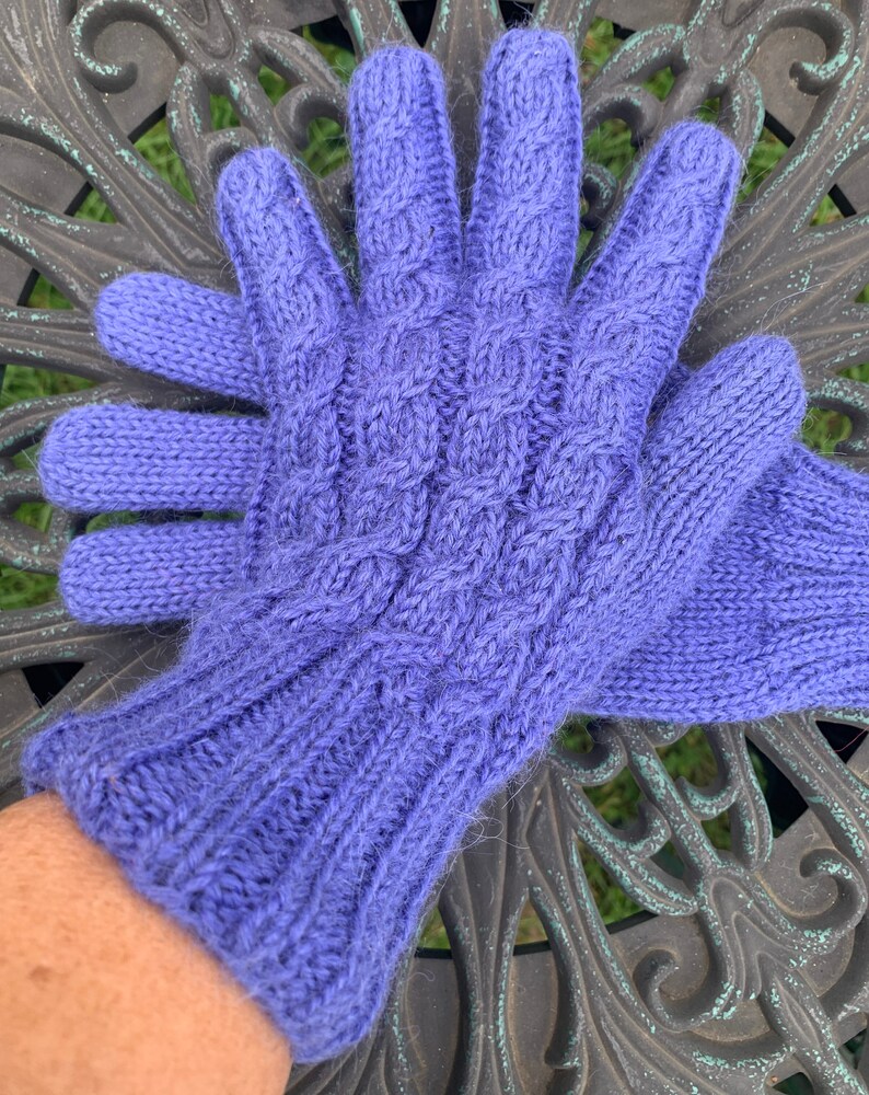 100% Alpaca Gloves, Ready to Ship Periwinkle