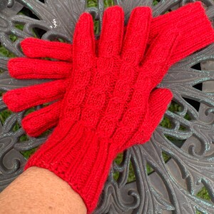 100% Alpaca Gloves, Ready to Ship Red