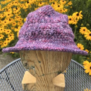 Alpaca Puff Stitch Bucket Hat - Pansy