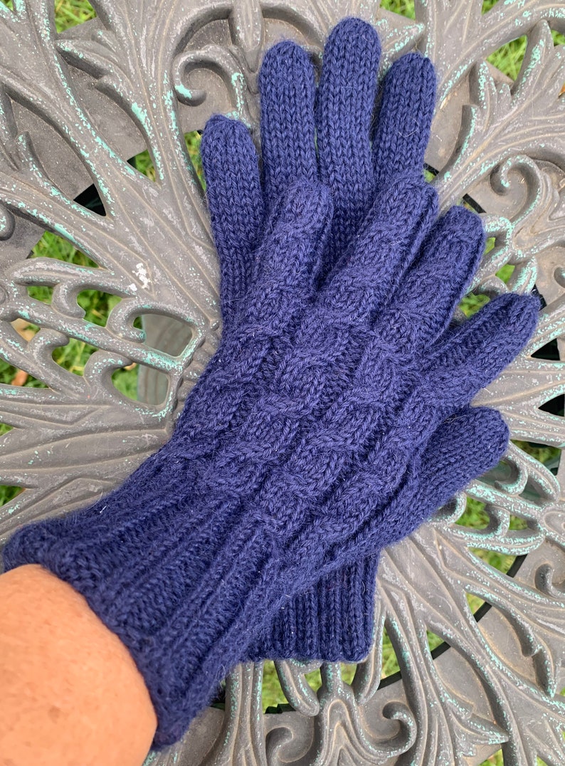100% Alpaca Gloves, Ready to Ship Navy