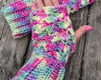 Alpaca Fingerless Gloves, 100% Alpaca Yarn, Hand Crocheted Hand Warmers, MADE TO ORDER