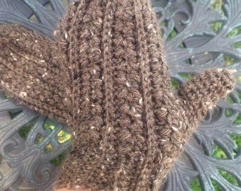 Alpaca Mittens, Alpaca Tweed Yarn, Stout, Ready to Ship