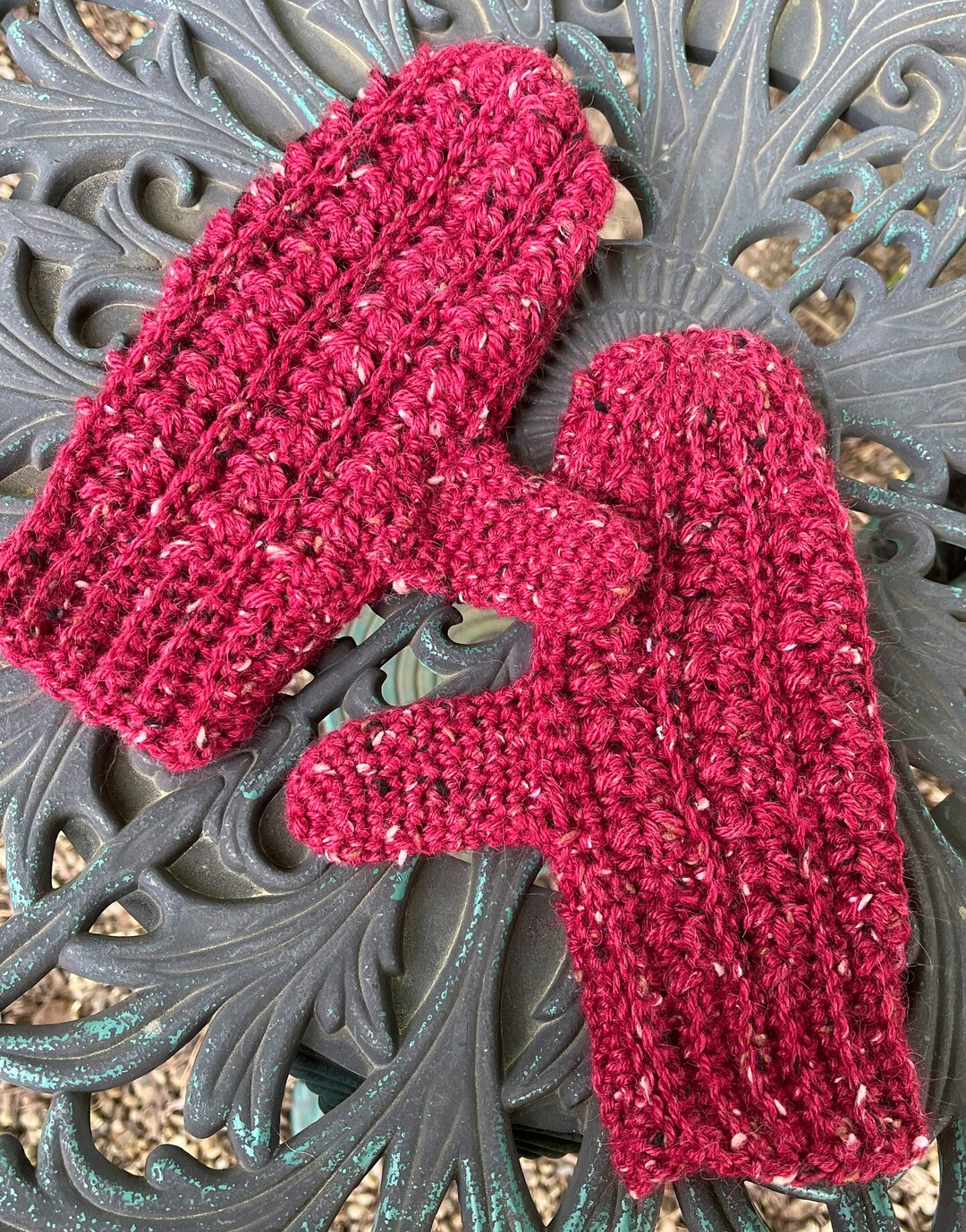 Wintertide Alpaca Mittens, Alpaca Tweed Yarn, Your Color Choice, MADE