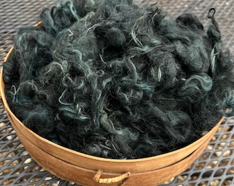 Hand Dyed Mohair Fiber – Cedar Over Grey – Spinning or Felting – 2 oz