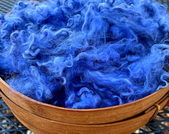Hand Dyed Mohair Fiber – Aster – Spinning or Felting