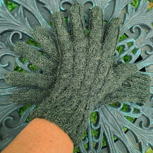 100% Alpaca Gloves, Ready to Ship Forest Green Melange