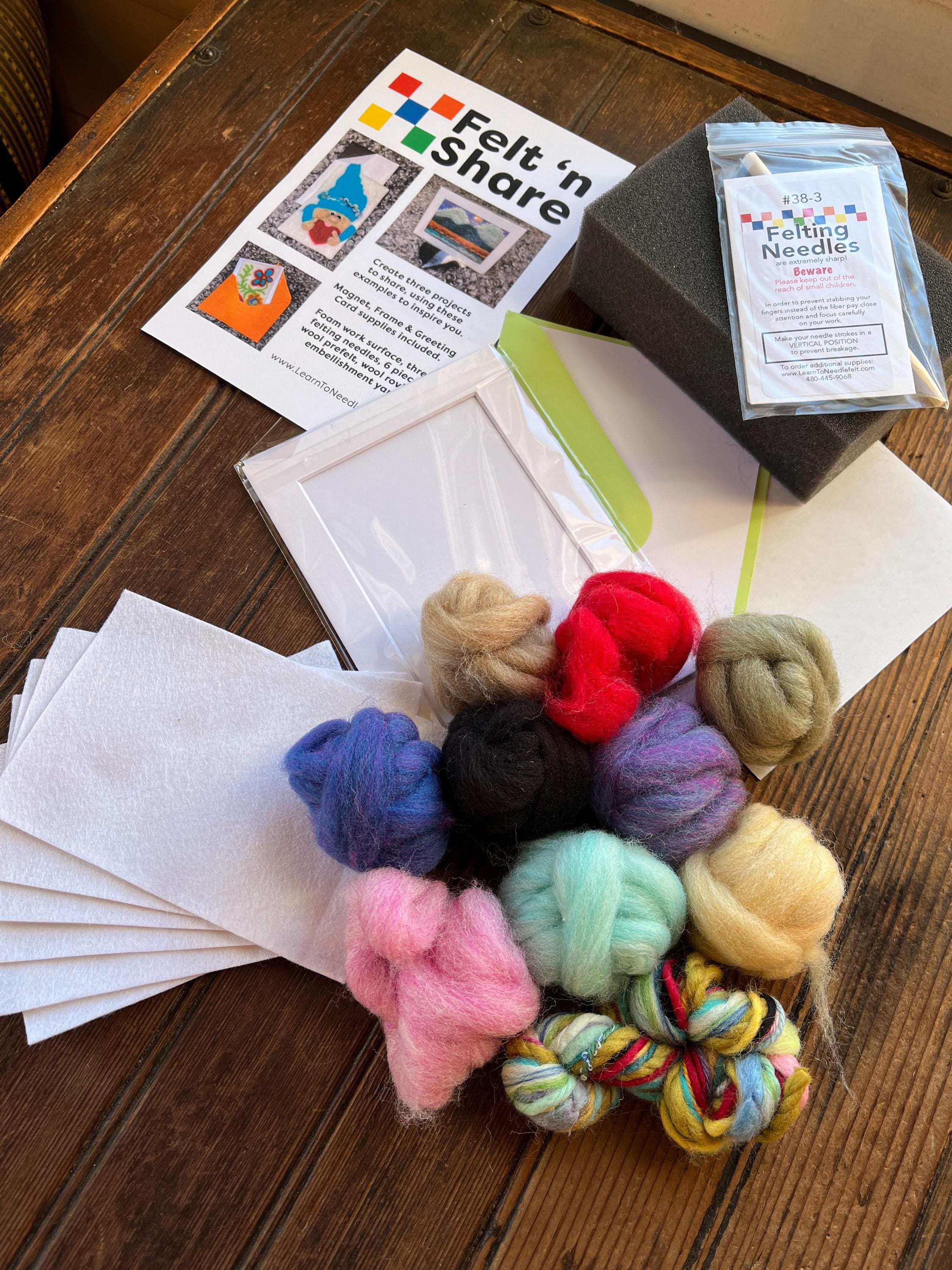 Owl Needle Felting Starter Kit, With Wool Felt And Punch Needles