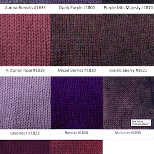 Classic Alpaca Yarn, DK Weight, Collection of Purples, 110 Yards