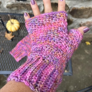 Alpaka Fingerlose Handschuhe, 100% Alpaka Garn, handgehäkelte Handstulpen - Betony