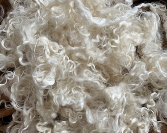 Natural Mohair Fiber for Spinning or Felting – White – 2 oz - Mike
