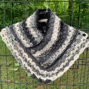 100% Alpaca Cowl Neck Warmer with Buttons, Barranca, Made to Order