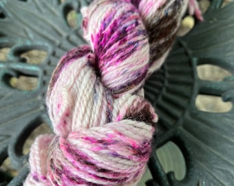 Speckled Alpaca Yarn, Sport Weight, 100 Yards, Hand Dyed, 1.76 Ounces, Symmetry Yarn, "Kiss Me Deadly"