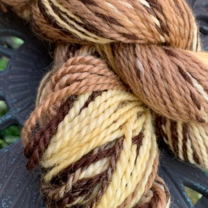 100% Alpaca Yarn, Worsted Weight, Hand Dyed, 165 Yards, 3.5 Ounces, Espiral, Butterscotch