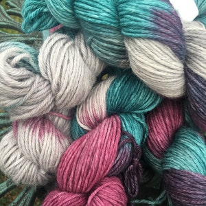 Hand-Dyed Alpaca Yarn – DK Weight, Soft and Natural, Paca Paints “Seahorse Parade” for Crochet and Knitting