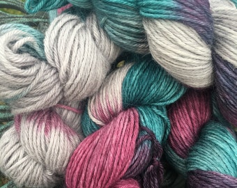 Hand Painted Alpaca Yarn DK Weight – Paca Paints – 220 Yards – Seahorse Parade