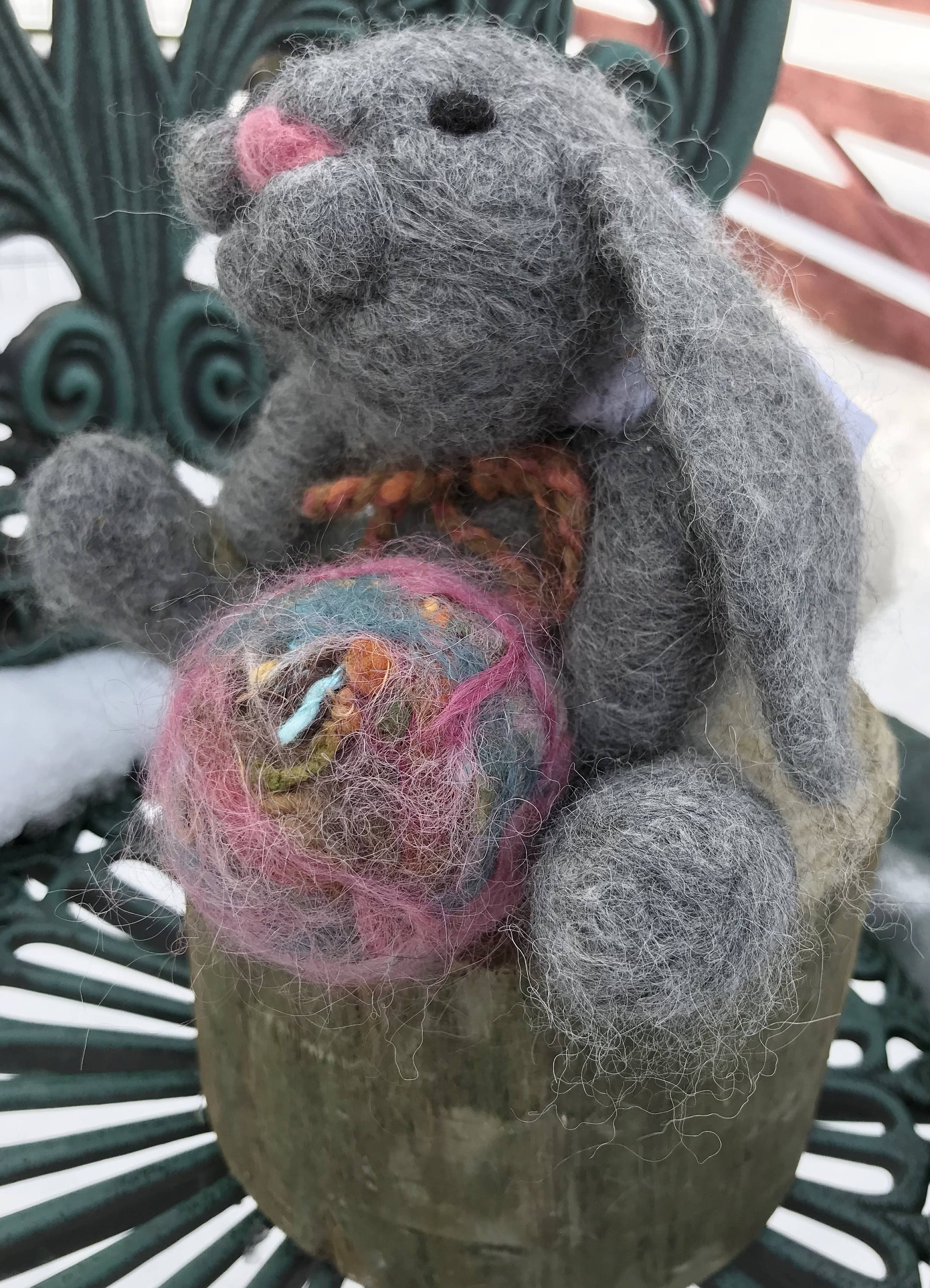 Needle Felted Bunny – Annabelle With Easter Egg – Handmade Alpaca Fiber ...