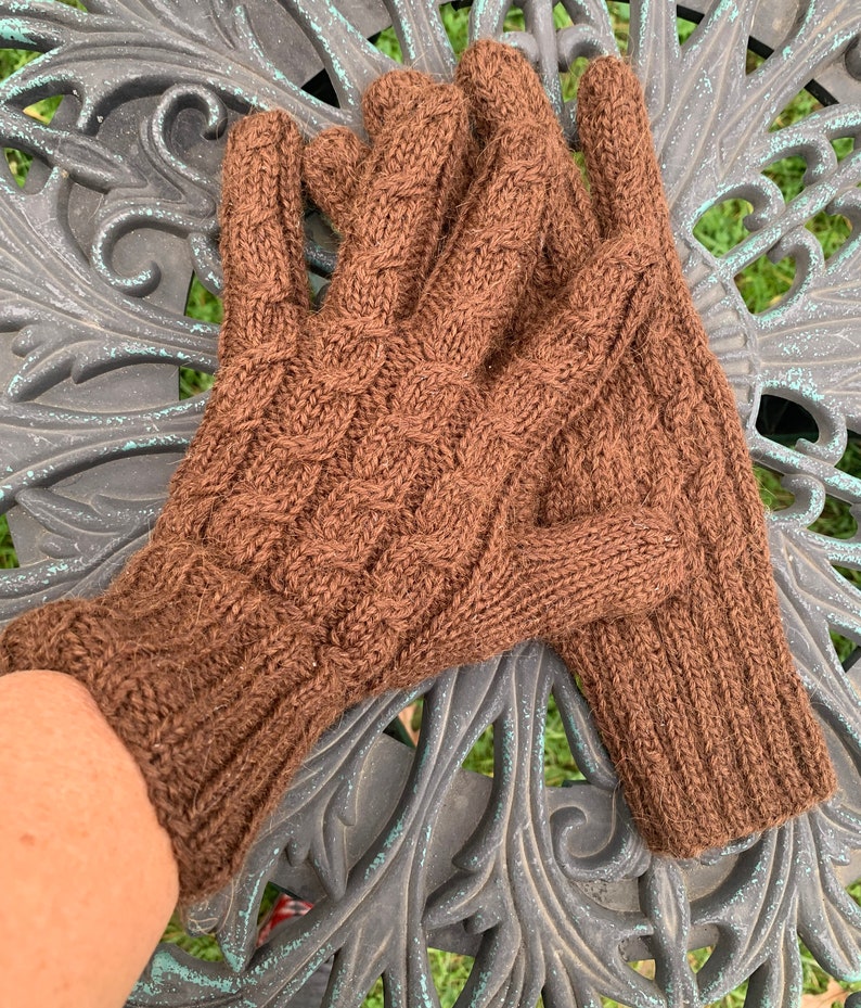 100% Alpaca Gloves, Ready to Ship Brown