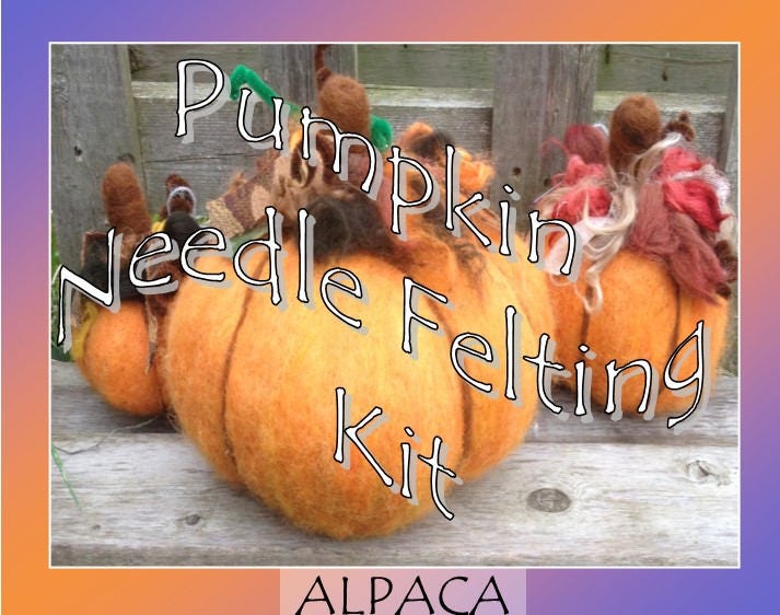 Wool Pumpkins Felting Kit - 12 Colors Autumn Goods Craft Kit - DIY