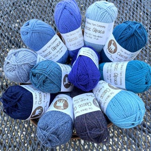 Classic Alpaca Yarn, DK Weight, 110 Yards, Collection of Blues