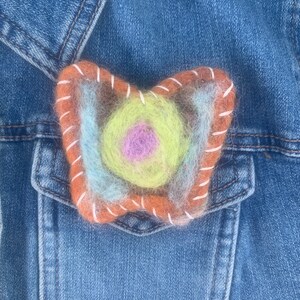 Needle Felted Alpaca Butterfly Brooch