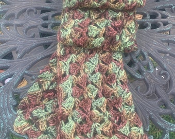 Alpaca Scarf, Hand Crocheted Neck Warmer, Into the Pines, MADE TO ORDER