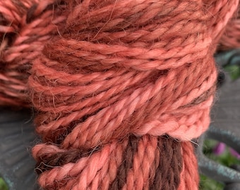 100% Alpaca Yarn, Worsted Weight, Hand Dyed, 165 Yards, 3.5 Ounces, Espiral, "Birch Beer"