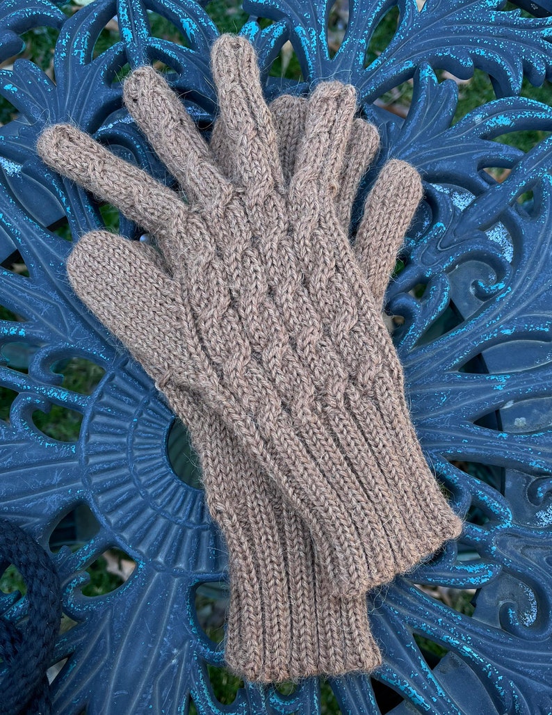 100% Alpaca Gloves, Ready to Ship Rose Grey