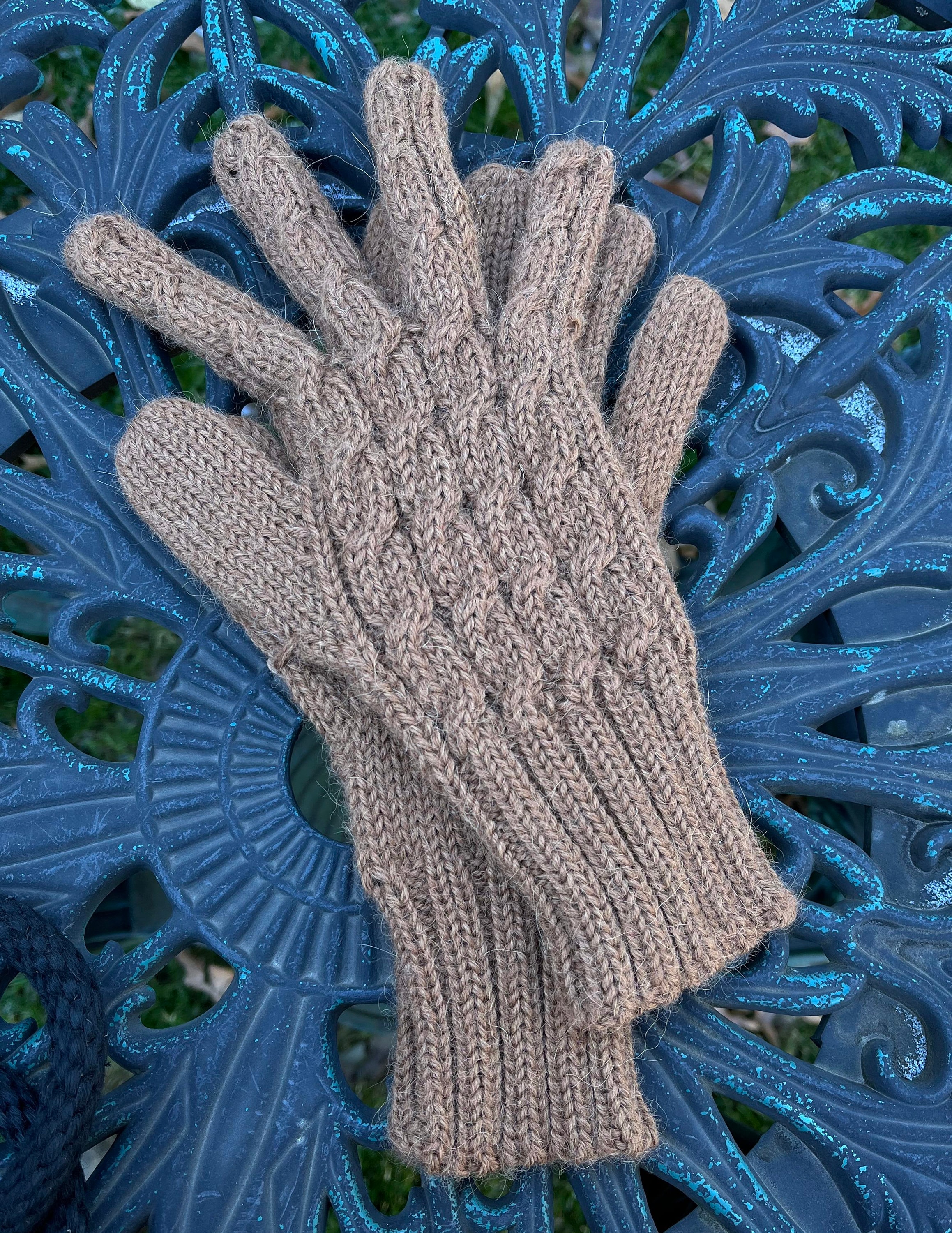 Set of Handmade Alpaca Wool Gloves Warmers Dyed Natural Plants Mushroom dyed fingerless gloves made main image 4