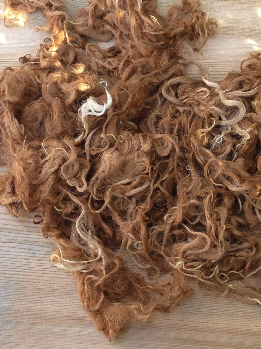 Suri Alpaca Fiber, 4 Inches, Dark Fawn, 2 Ounces, Martha