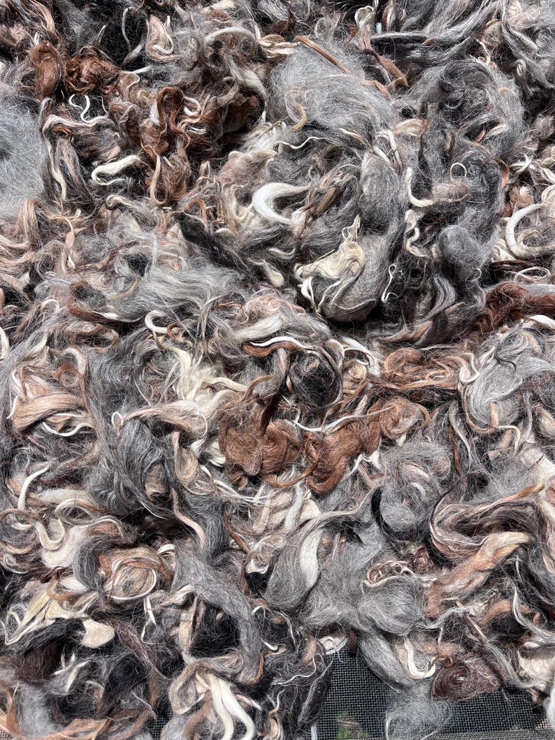 Alpaca, Mohair, Llama Fiber Seconds – 8 ounces - for Felting, Pet Beds, Nesting Balls image 20