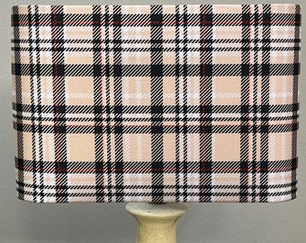 Luxury Handcrafted Rectangular Lampshade with Checked Motifs