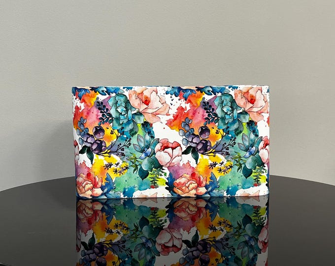 Luxury Floral Lampshade - Rectangular Design with Colorful Flowers
