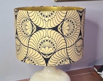 Warm Gold Art Deco Lampshade - Cosmic Eye Design in Vintage Glam Style
