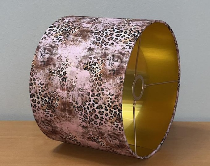 Handmade Leopard Print Lampshade on Gold - Elegant Interior Decor Accent - Handcrafted Lampshade For Table Lamp or Pendant