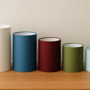 Handmade Drum Lampshade - Textured Poplin Cotton, 70 Colors